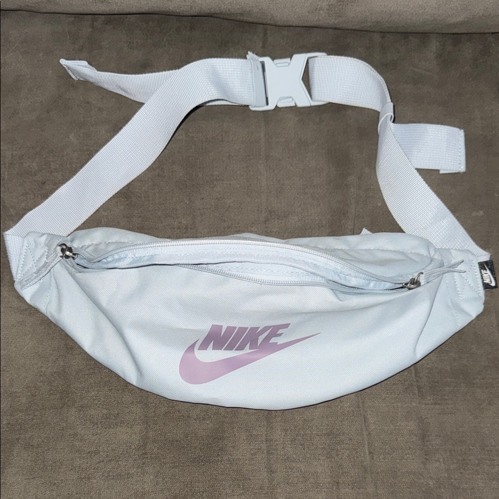 Nike White and Lavender Belt Bag